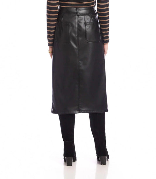 Karen Kane - Faux Leather Midi Skirt