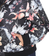 White Mark - Floral Bomber Jacket - Plus Size