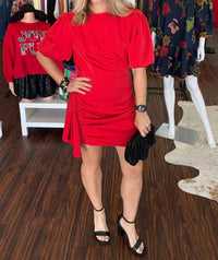 Strut & Bolt - Mini Dress With Rouching And Puff Sleeve