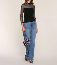heartloom Pomelo Velvet Long Sleeve Top in black - women's long sleeve top - view 4