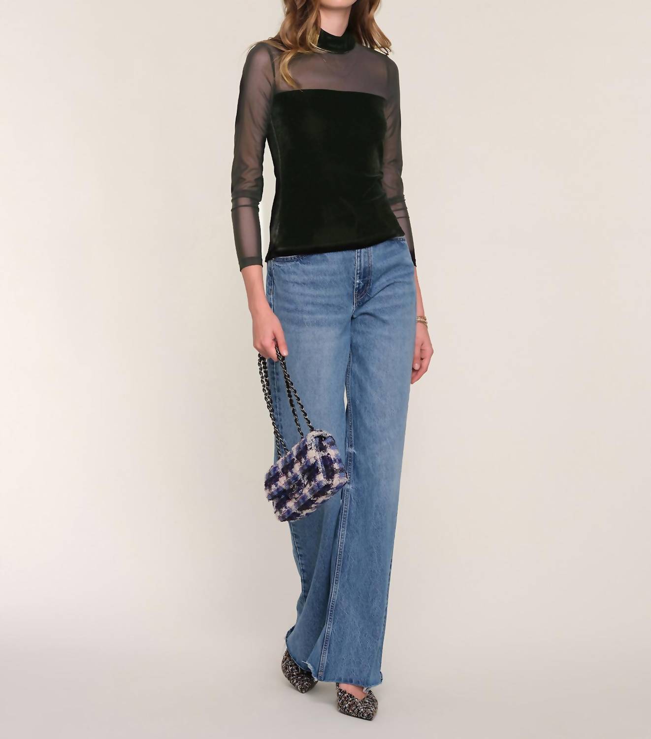 heartloom Pomelo Velvet Long Sleeve Top in black - women's long sleeve top - view 4