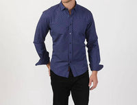 Eight X - Sax Design Button Down Jacquard Shirt