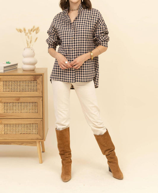 Inspiration Studio - Gingham Ruffle Jacquard Shirt