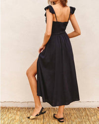 Dress Forum - Linen Corset Flutter Midi Dress