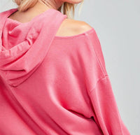 Wildfox - Long Sleeve Cut-out Shoulder Pullover Hoody