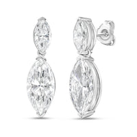 Diana M Jewels - Women's Cushion & Pear Lab-Grown Diamond Stud Earrings (8.00 Ct) - Elegant Plus