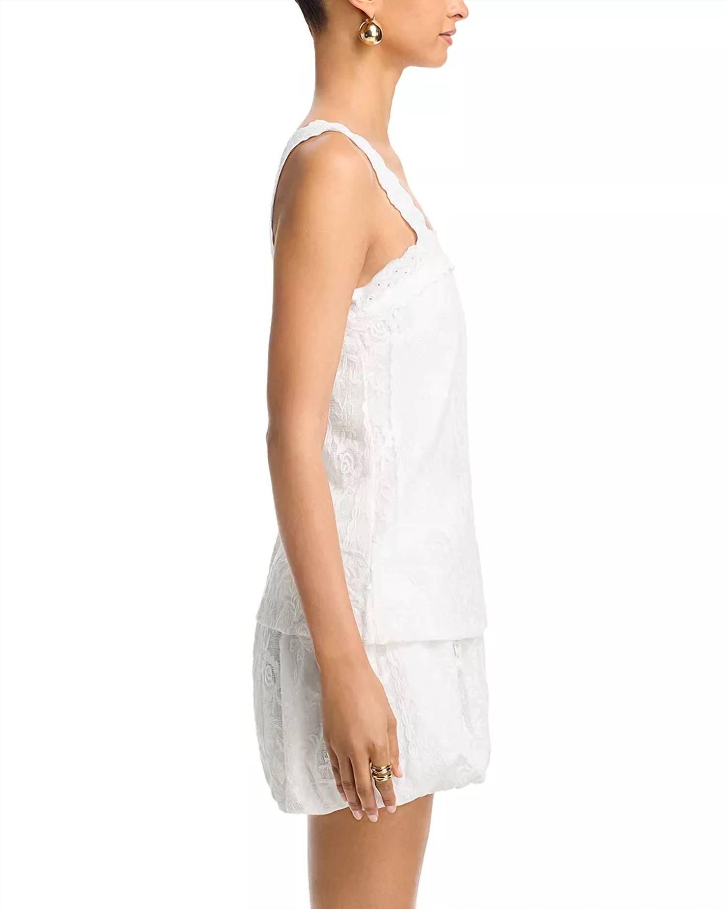 Line And Dot - Layered Lace Romper