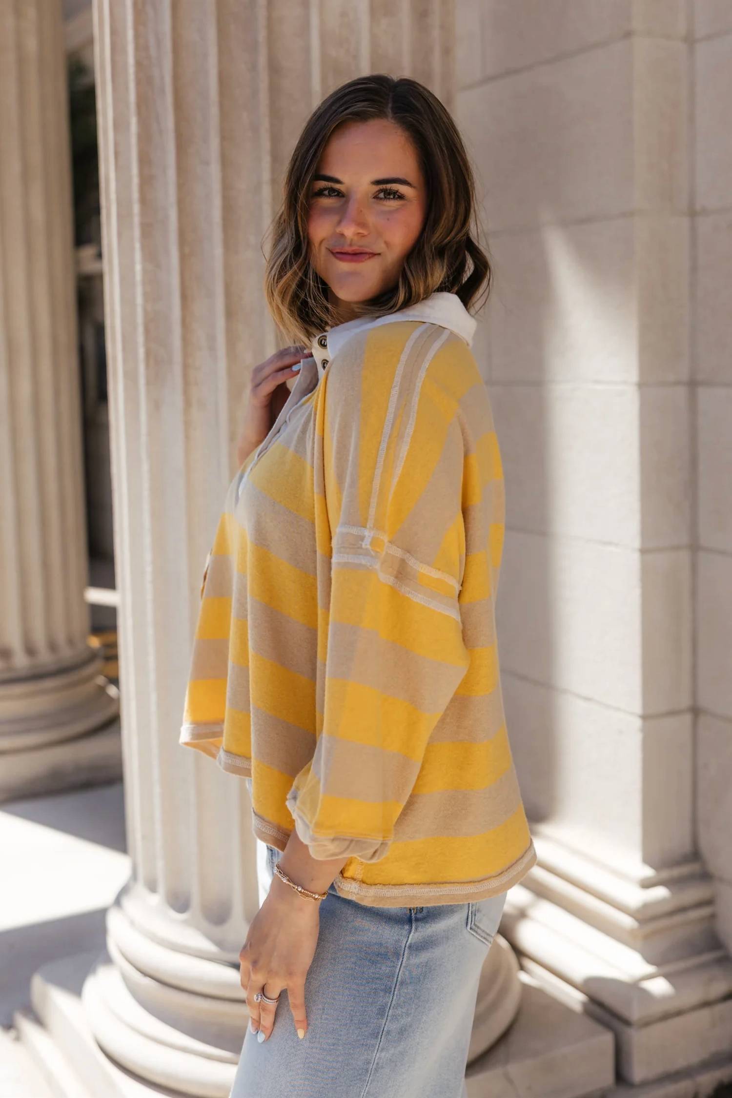 Free People - We The Free Auggie Oversized Polo Tee