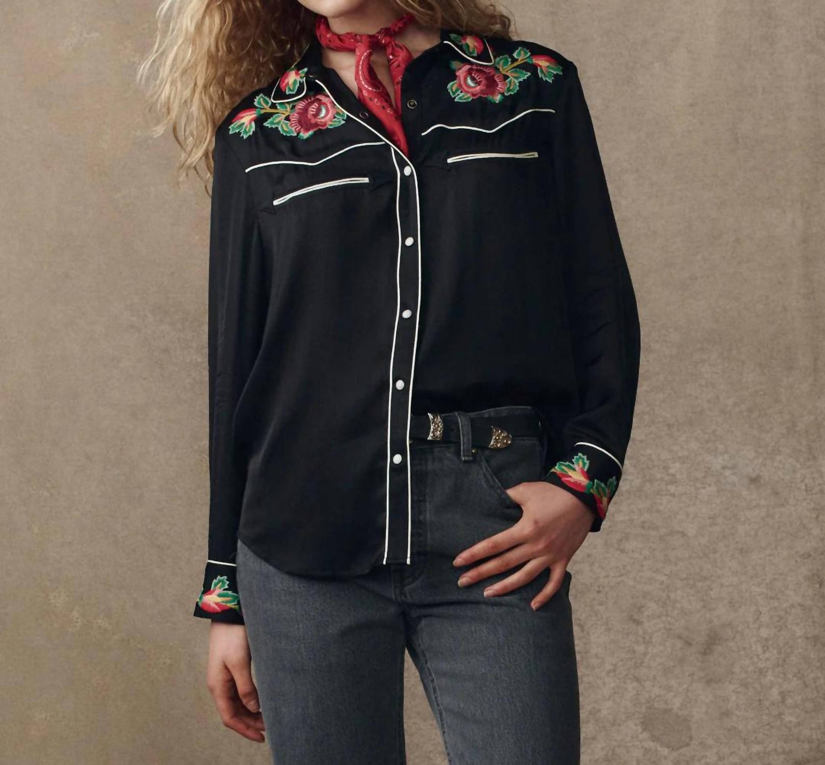 The Great. - Heirloom Rose Western Shirt