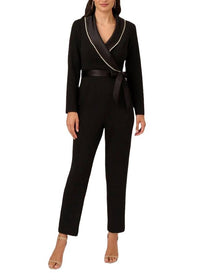 Adrianna Papell - Tie Waist Crepe Jumpsuit
