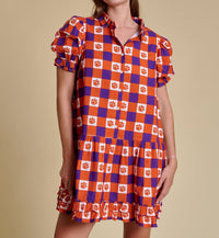 Stewart Simmons - Go Gingham Ruffle Dress