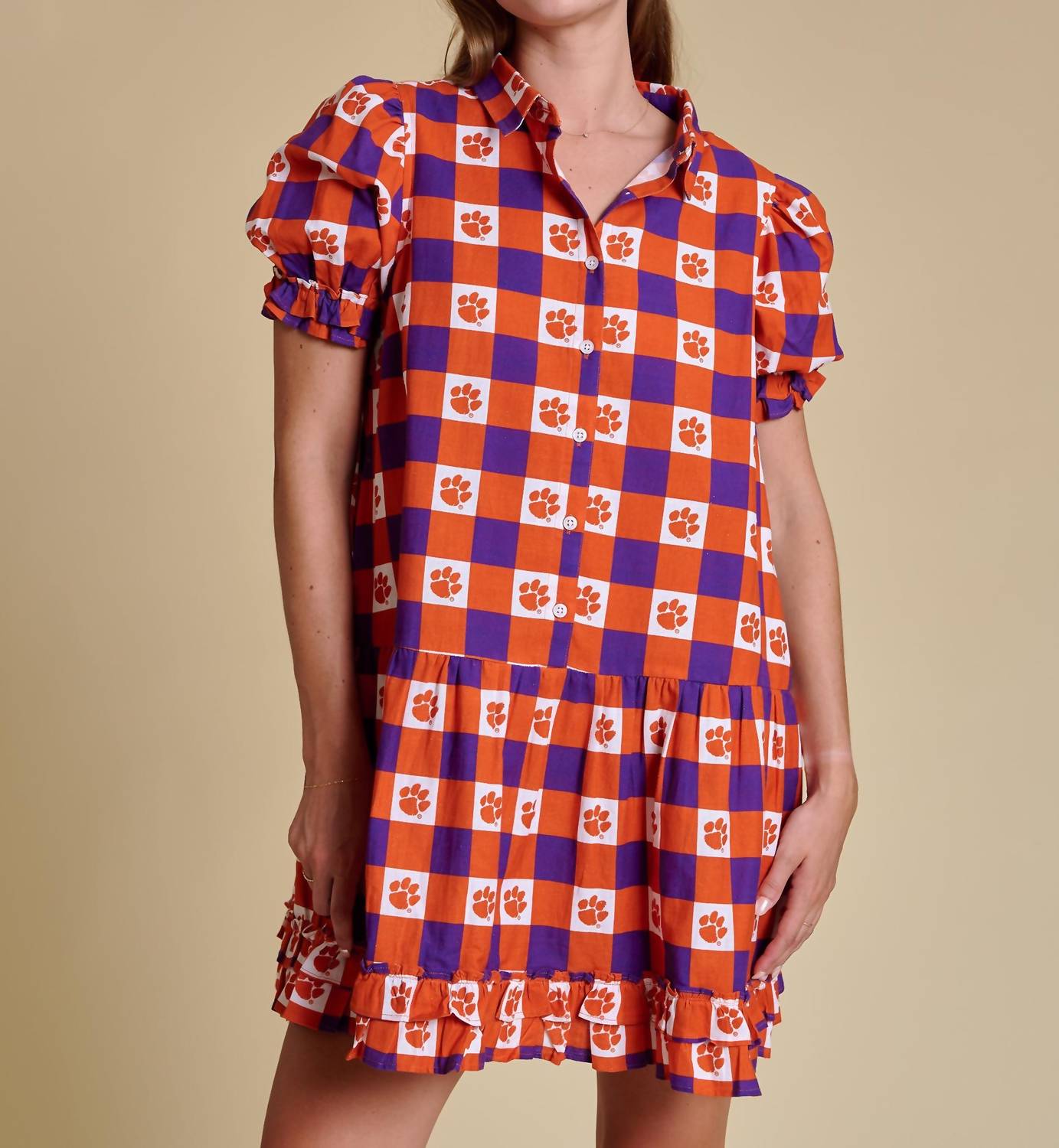 Stewart Simmons - Go Gingham Ruffle Dress