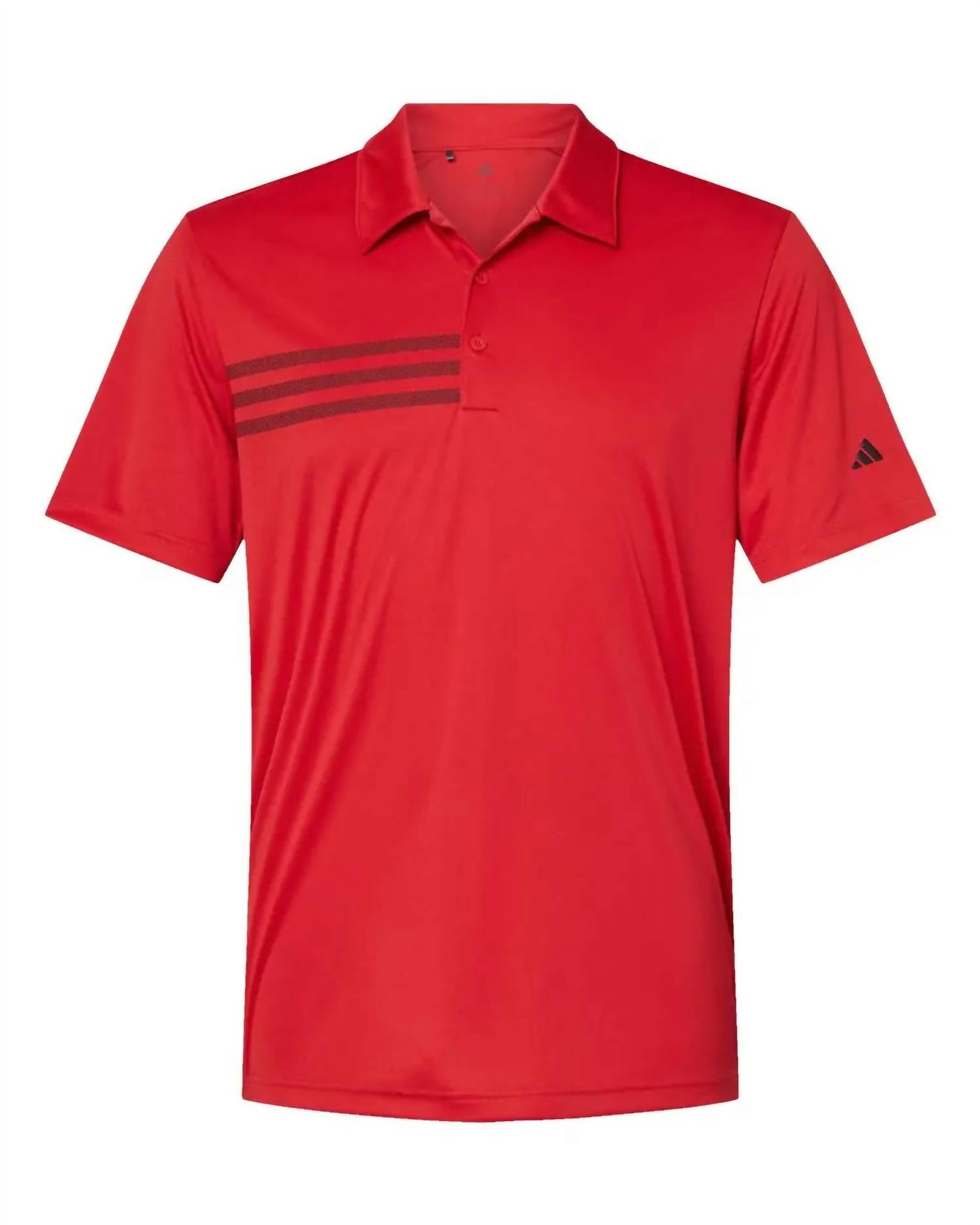 adidas Men's 3-stripes Chest Top in red - men's shirt - detail view