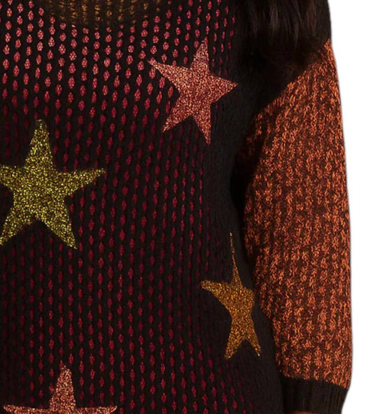 French Kyss - Crochet Star Crew Long Sleeve Top