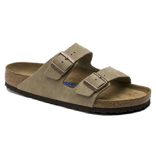 Birkenstock - Men's Arizona Taupe Suede Soft Footbed Regular/Wide