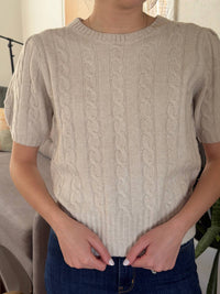 Pinch - Freya Cable Knit Short Sleeve Sweater