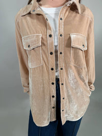 Easel - Button Down Velvet Shirt
