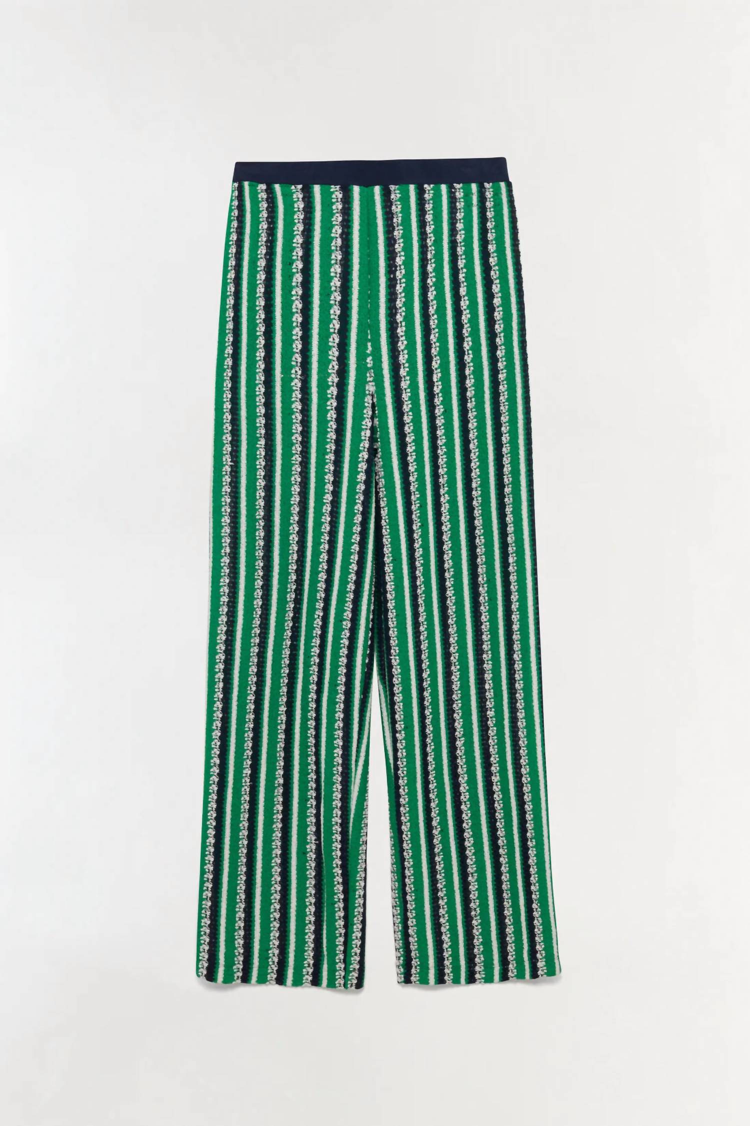 JONATHAN SIMKHAI BRENNER KNIT STRAIGHT LEG PANT in kelly green stripe - women's pants - alternate view
