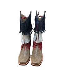 TWISTED X Women's Fringe Boots in red white - women's shoe - detail view