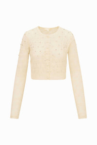 Loveshackfancy - Calico Embellished Pointelle Cardigan