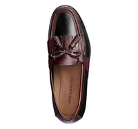 JOHNSTON & MURPHY Men's Aragon Ii Tassel Loafer in black brown - women's flats - detail view