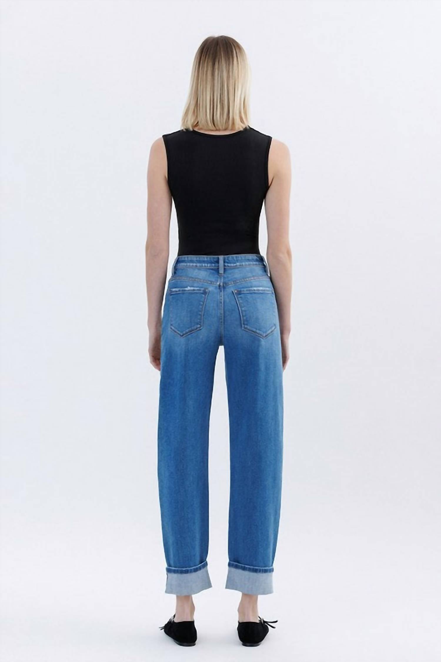 VERVET BY FLYING MONKEY Kate High Rise Barrel Jeans in lullaby - women's jeans - view 6