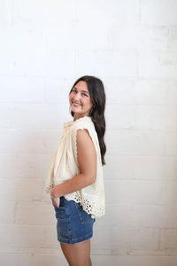 So Me - Finley Floral Eyelet Top