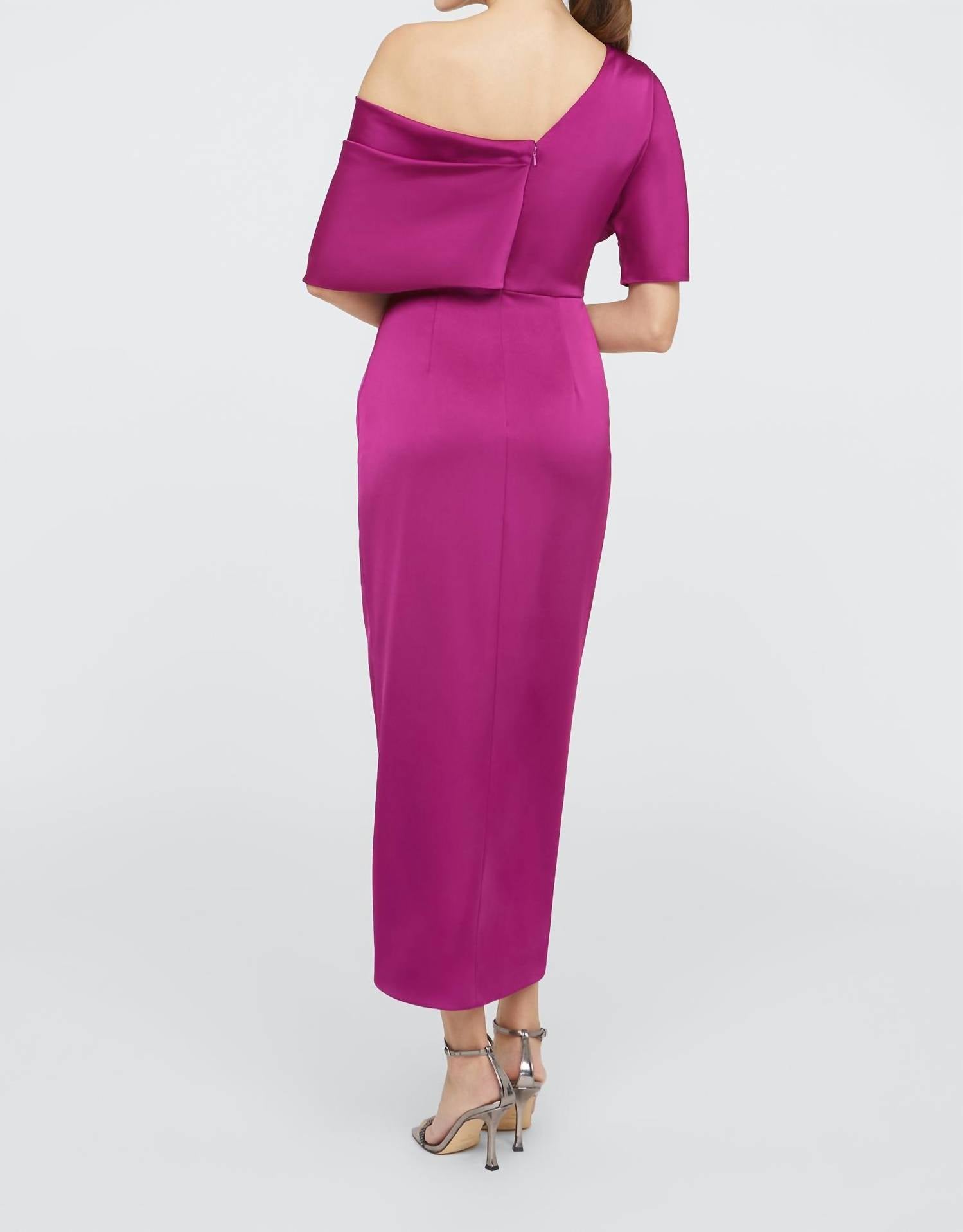 Theia - Rayna One Shoulder Draped Gown