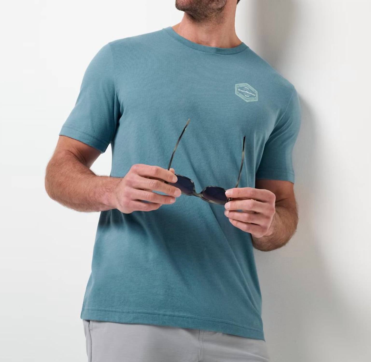 TravisMathew Maximum Stay Short Sleeve Tee in captains blue - men's t-shirt - view 4