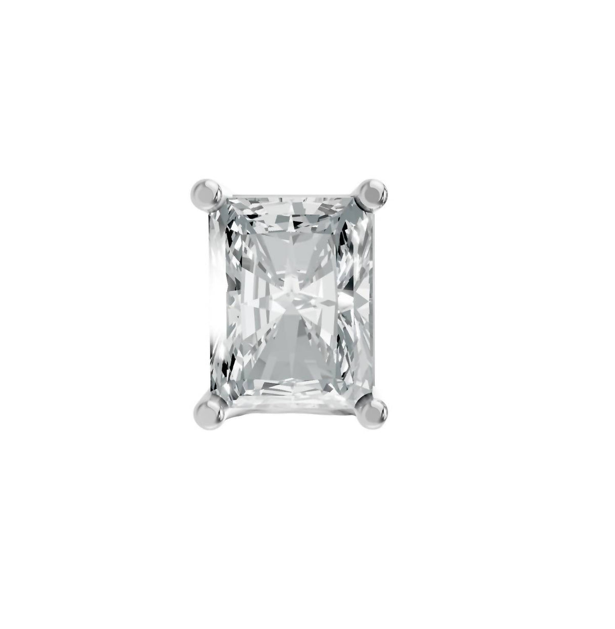 Aamiaa - Women's Radiant Shape 4 Prong Push Back Studs