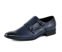 Amali Men's Willis Leather Dress Shoes in navy - men's shoe