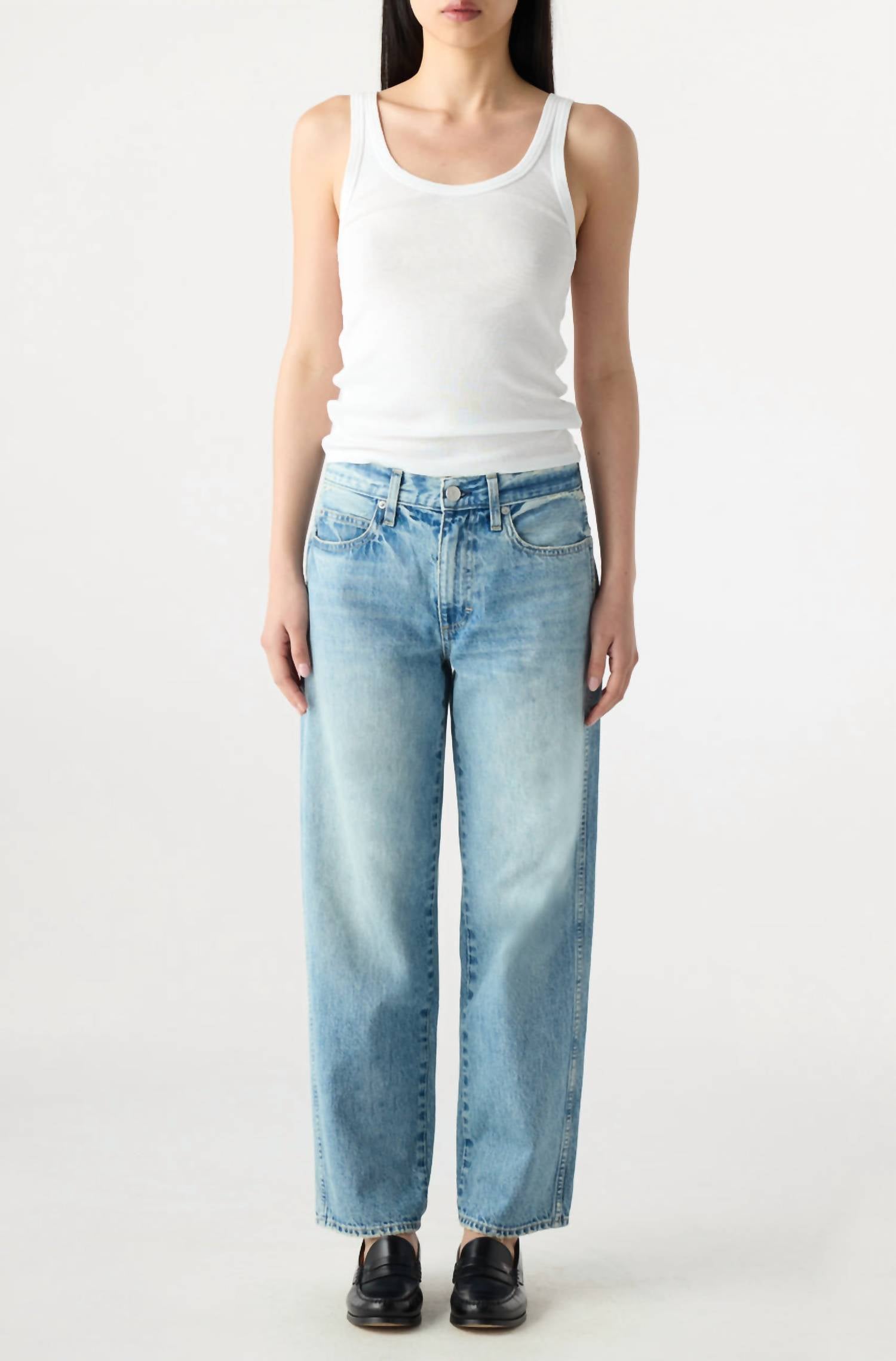 AMO Billie Wide Straight Leg Jeans in mystical - women's jeans