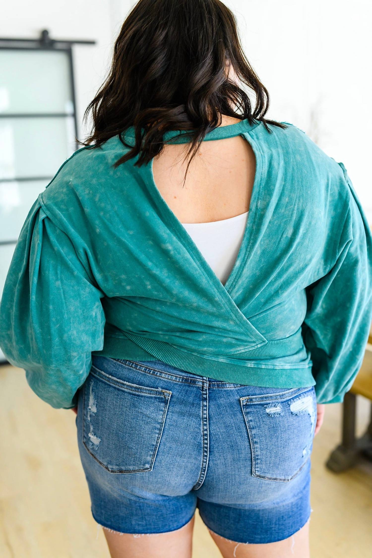 Sew In Love - Tied Up In Cuteness Mineral Wash Sweater