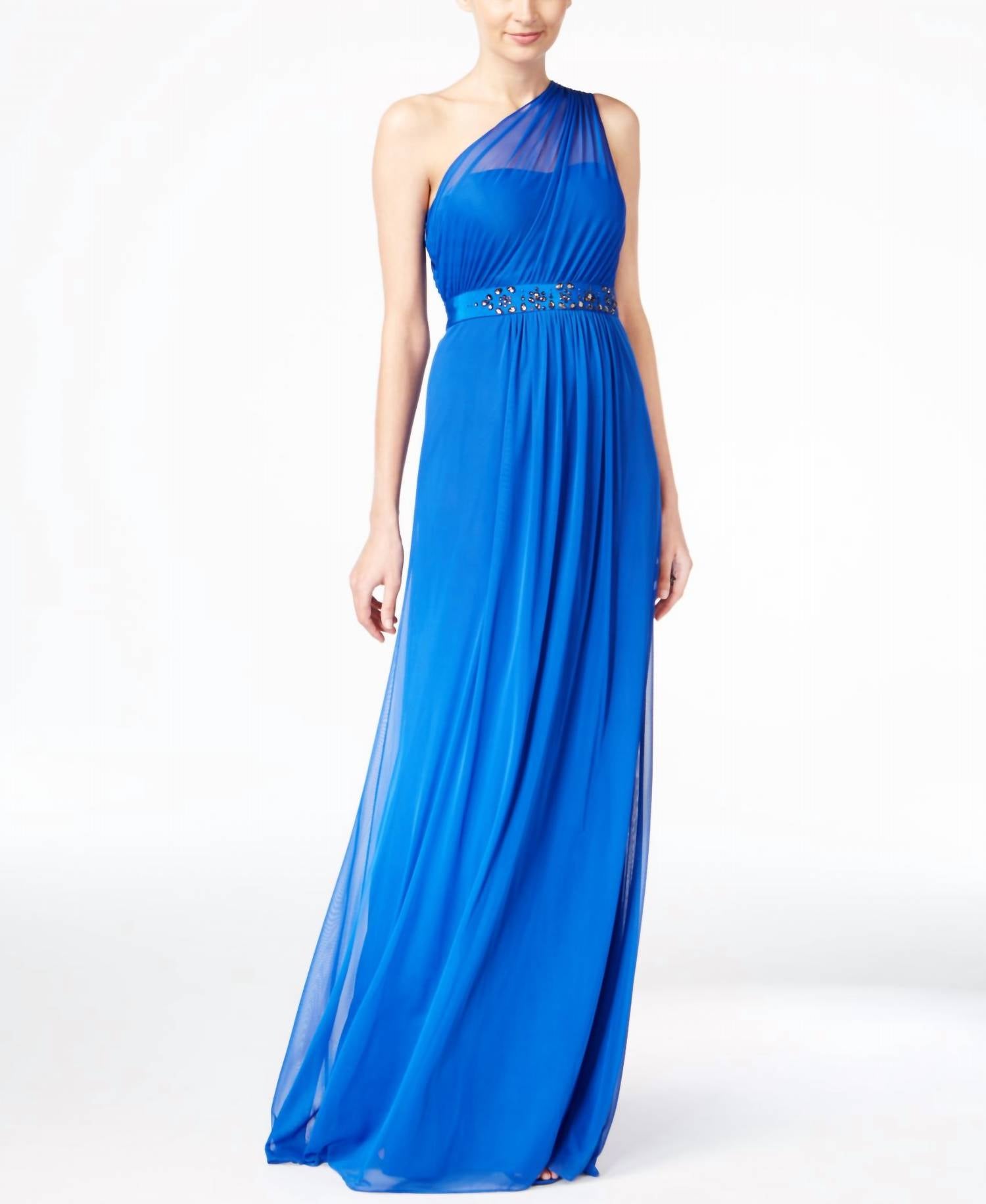 Adrianna Papell - Embellished One Shoulder Gown