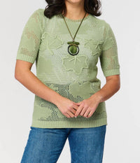 Saloos - Cotton Leaf Fishnet Jumper