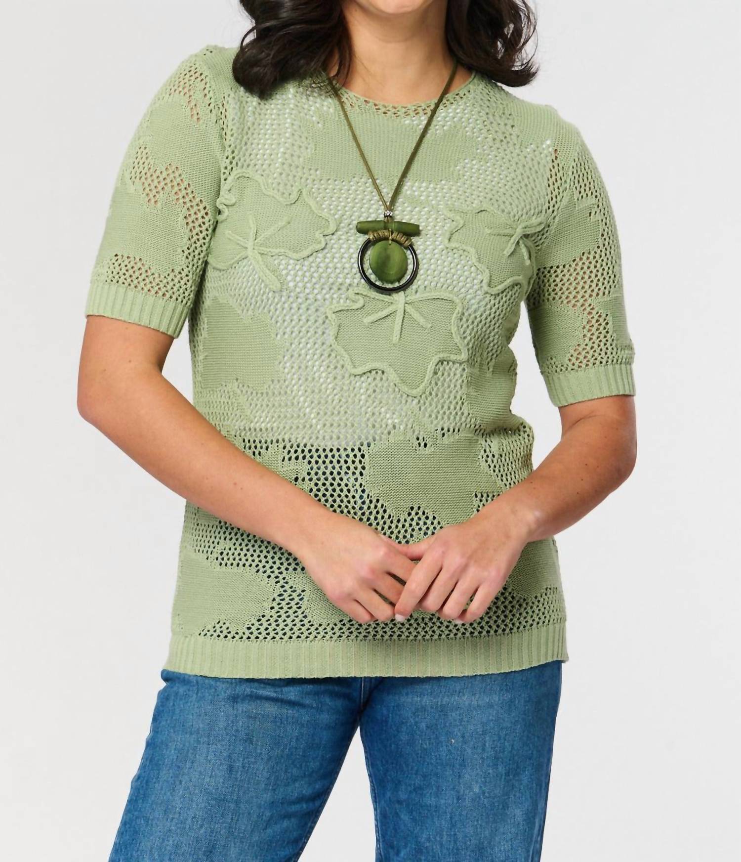 Saloos - Cotton Leaf Fishnet Jumper