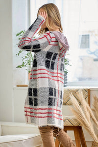 On Blue - Alison Plaid Eyelash Knit Cardigan