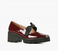 ALL BLACK Women's Tap And Lugg Loafers in wine - women's flats