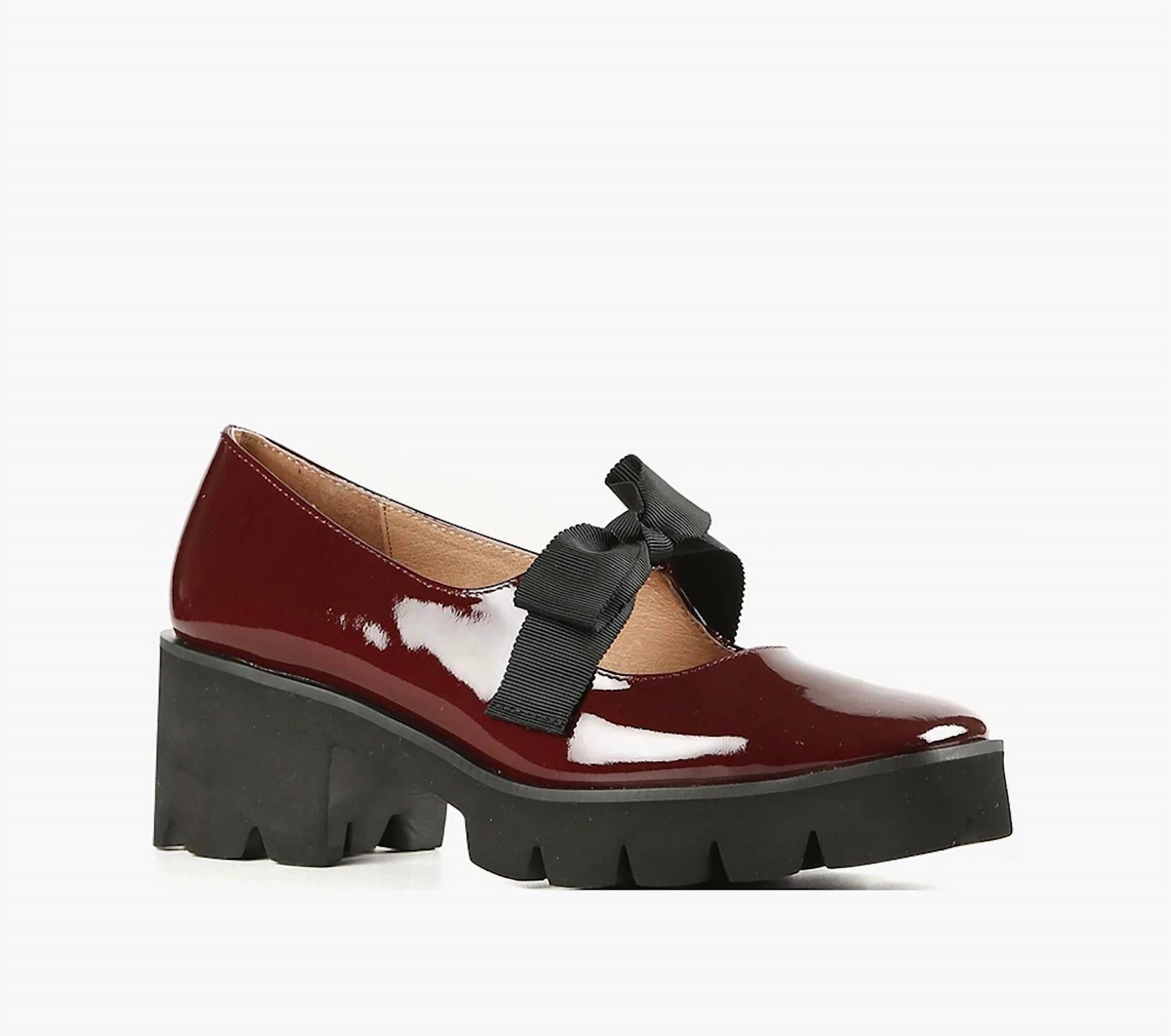 ALL BLACK Women's Tap And Lugg Loafers in wine - women's flats