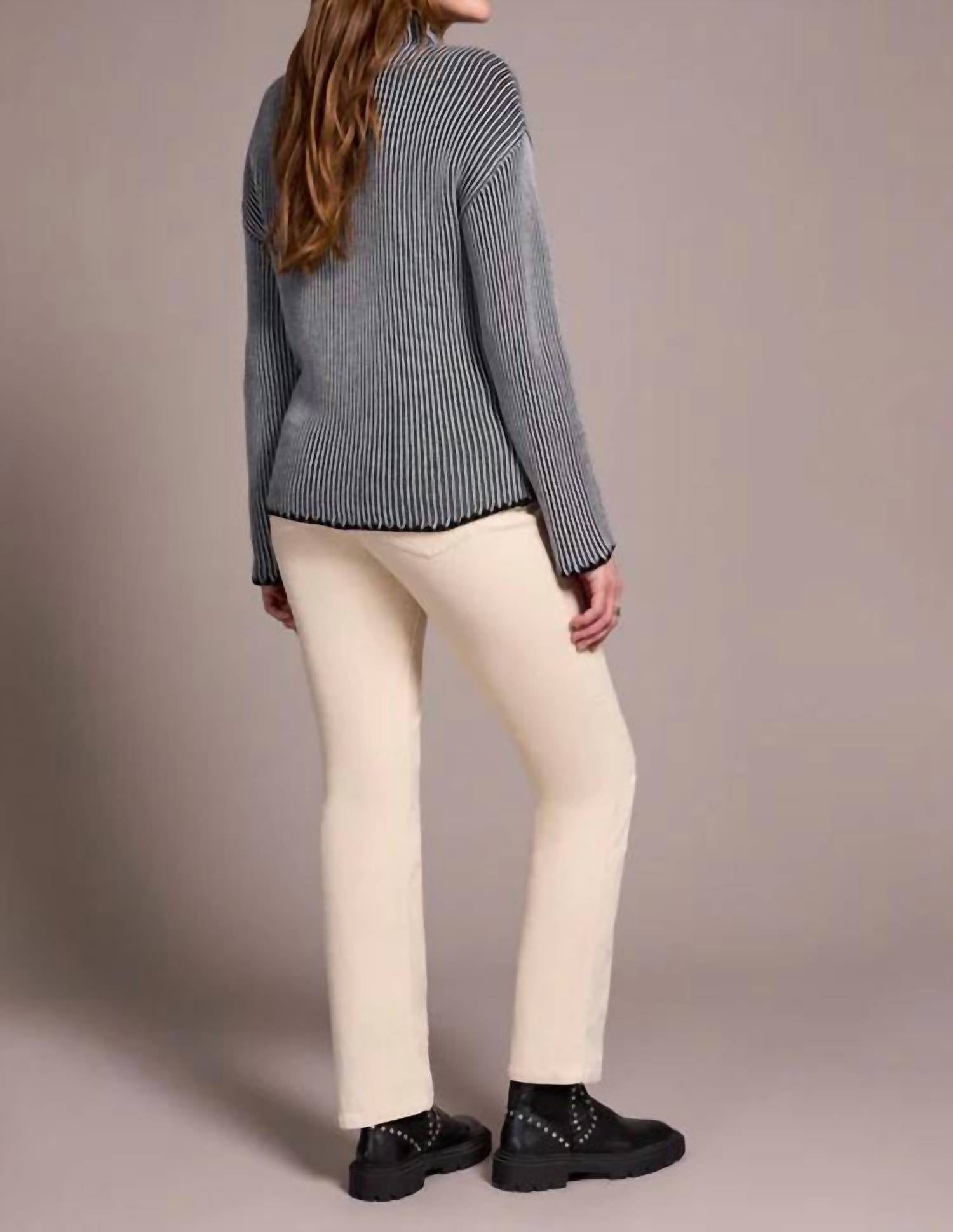 Tribal - Combed Cotton Two Tone Rib Sweater