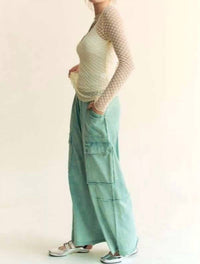 DAVI & DANI Delicate Dot Lace Mesh Layering Top in cream - women's long sleeve top - alternate view