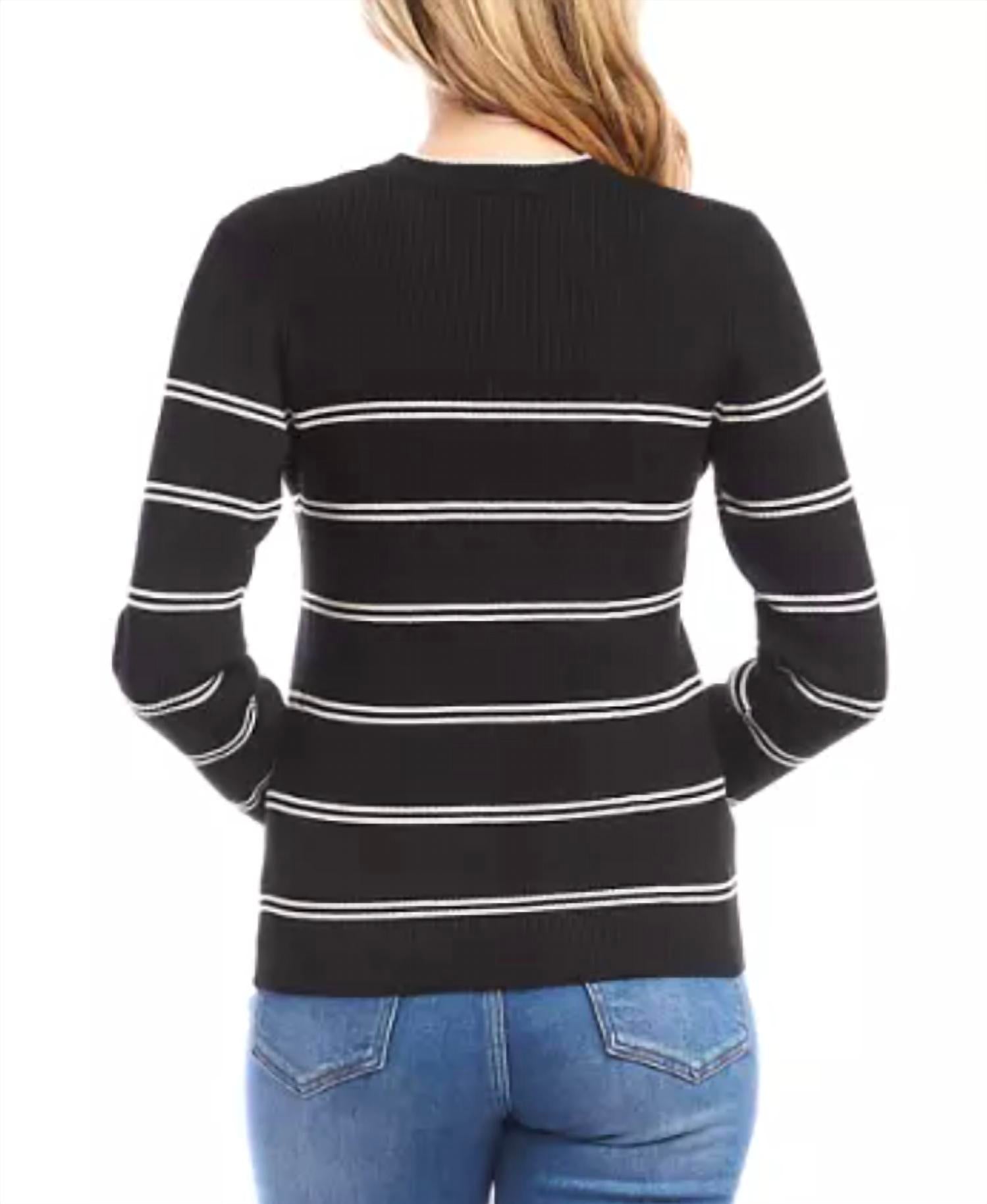 Karen Kane - Double Stripe Ribbed Sweater