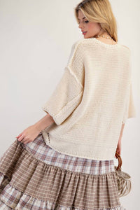 Easel - Cozy Oversized Chunky Pullover Knit Sweater
