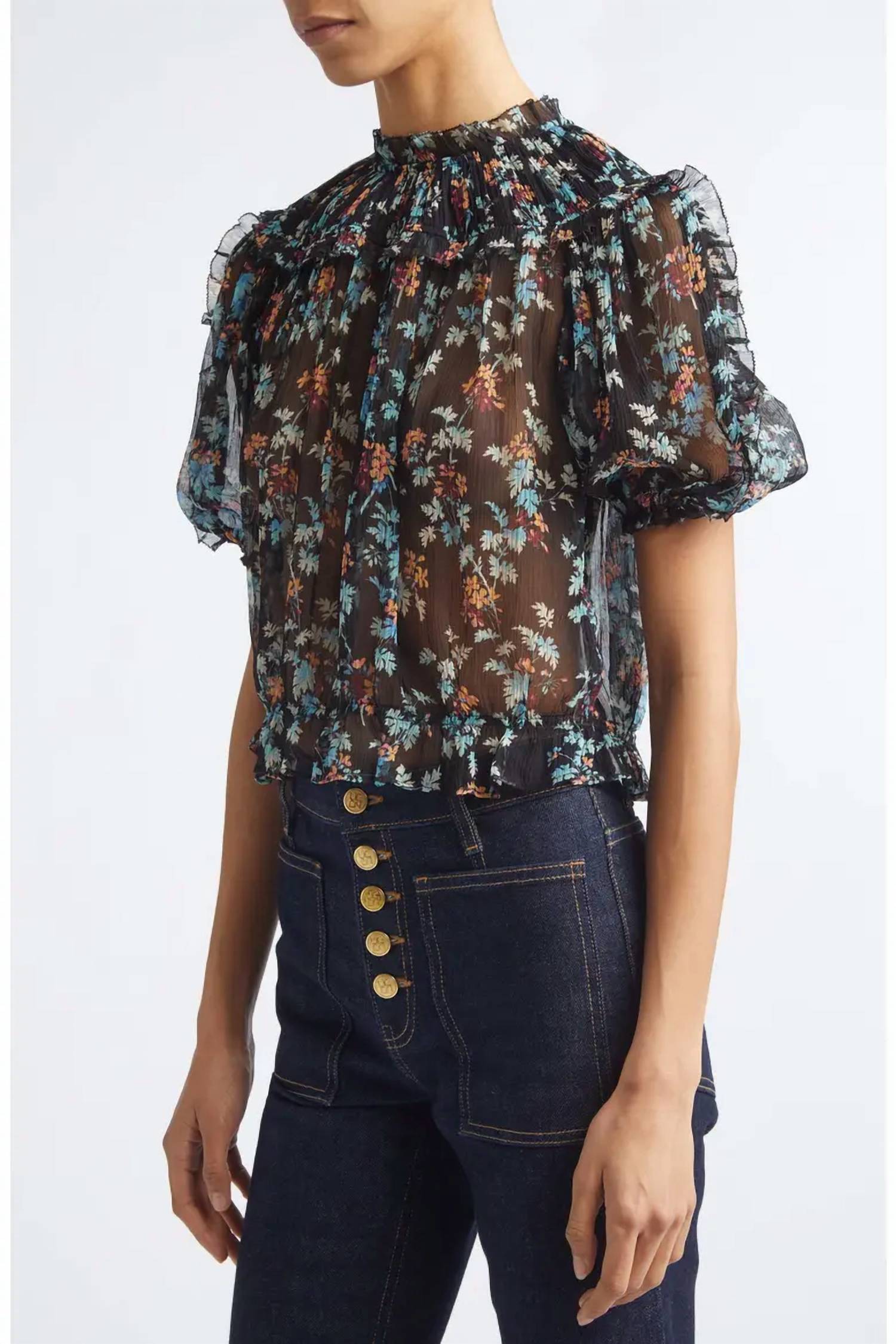 Ulla Johnson - Solenne Puff Sleeve Silk Top
