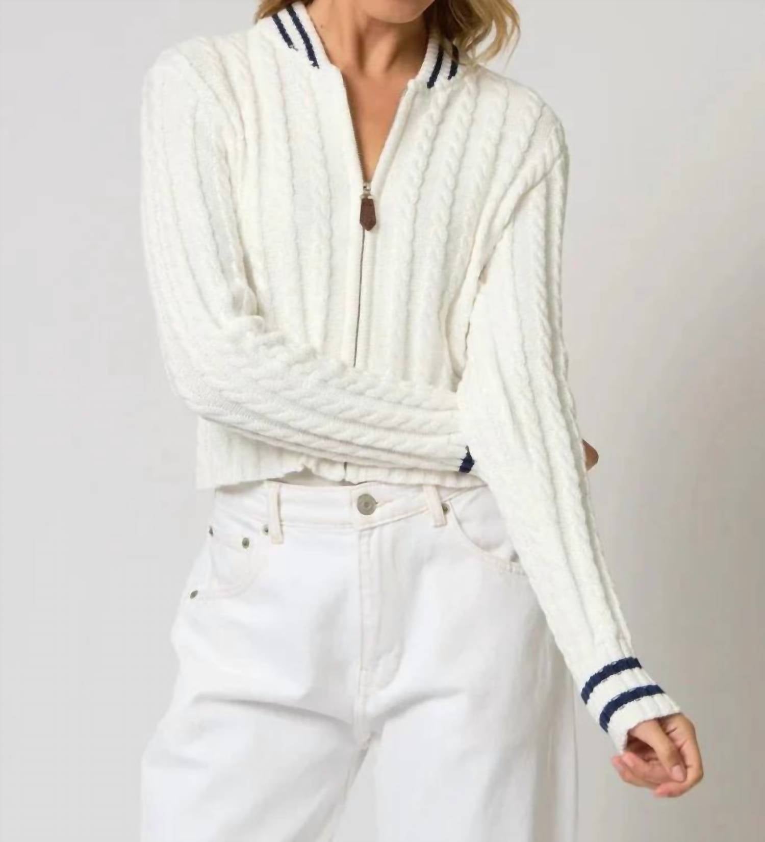 Central Park West - Coen Cable Zip Up Bomber Jacket
