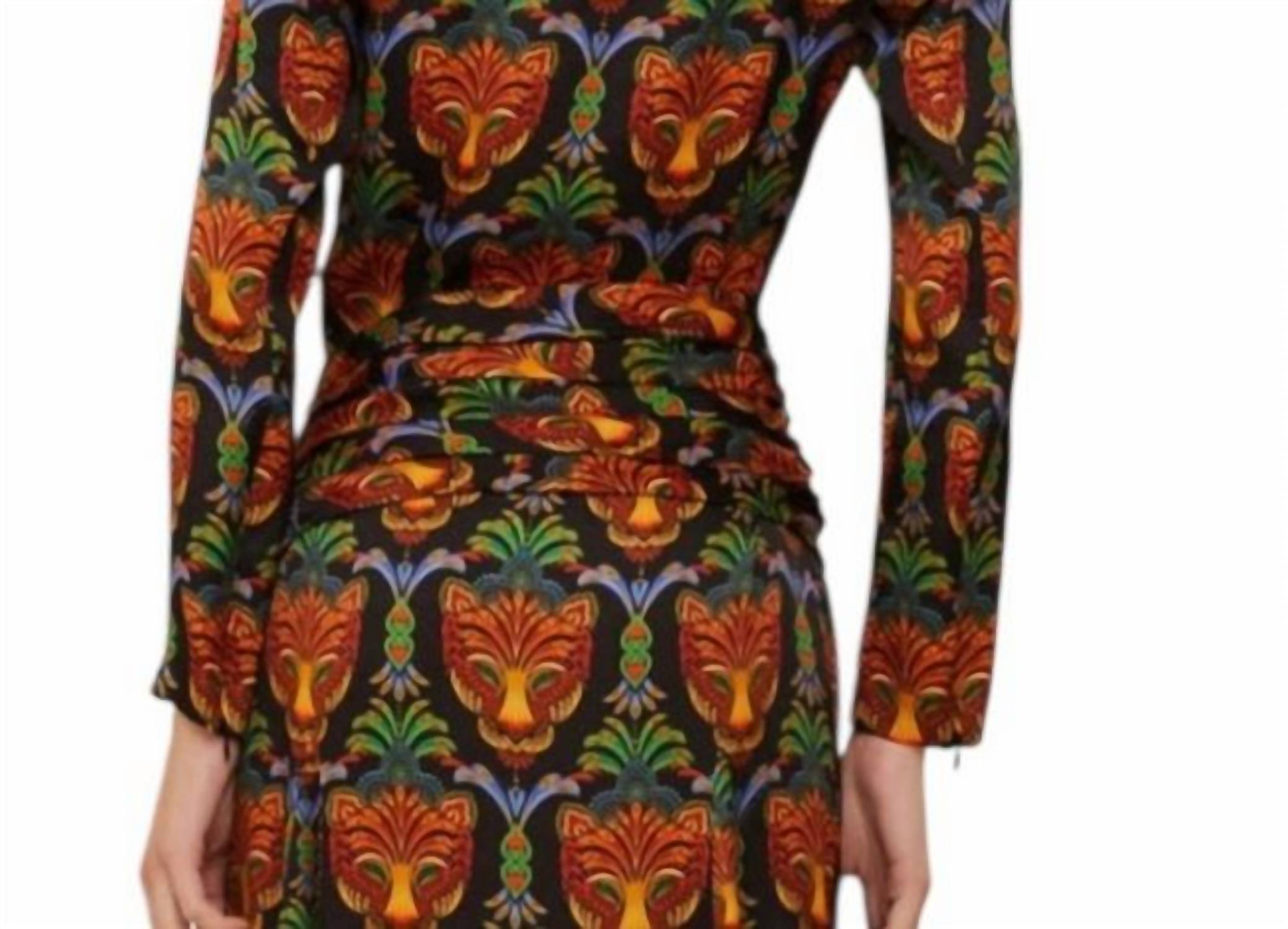 FARM RIO Boho Panther LENZING ECOVERO Viscose Midi Dress in black - women's dress - view 6