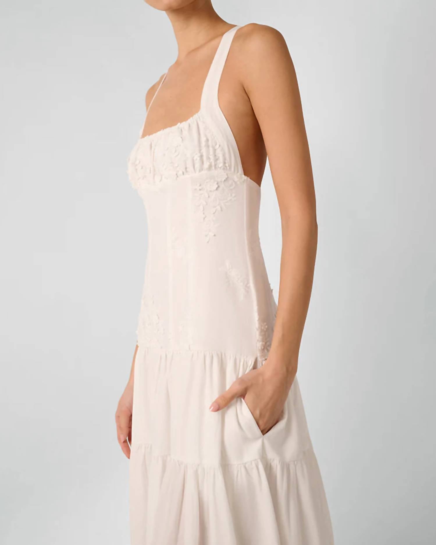 We Wore What - Ruched Cup Peplum Midi Dress