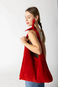 Risa - Women's Knot Suede Tote Bag