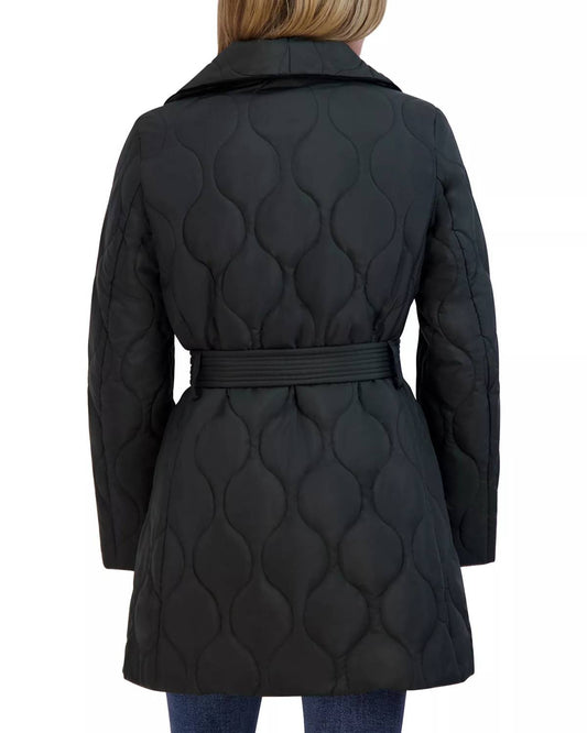Tahari - Janelle Quilted Wing Collar Coat
