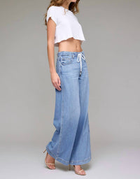 Hidden - Super Soft Elastic Waistband Wide Leg Jean